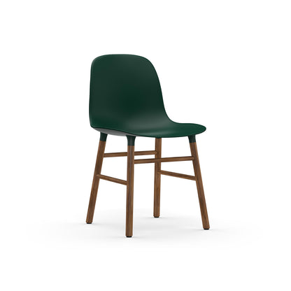 Form Chair Wood by Normann Copenhagen - Lacquered Walnut Base / Green
