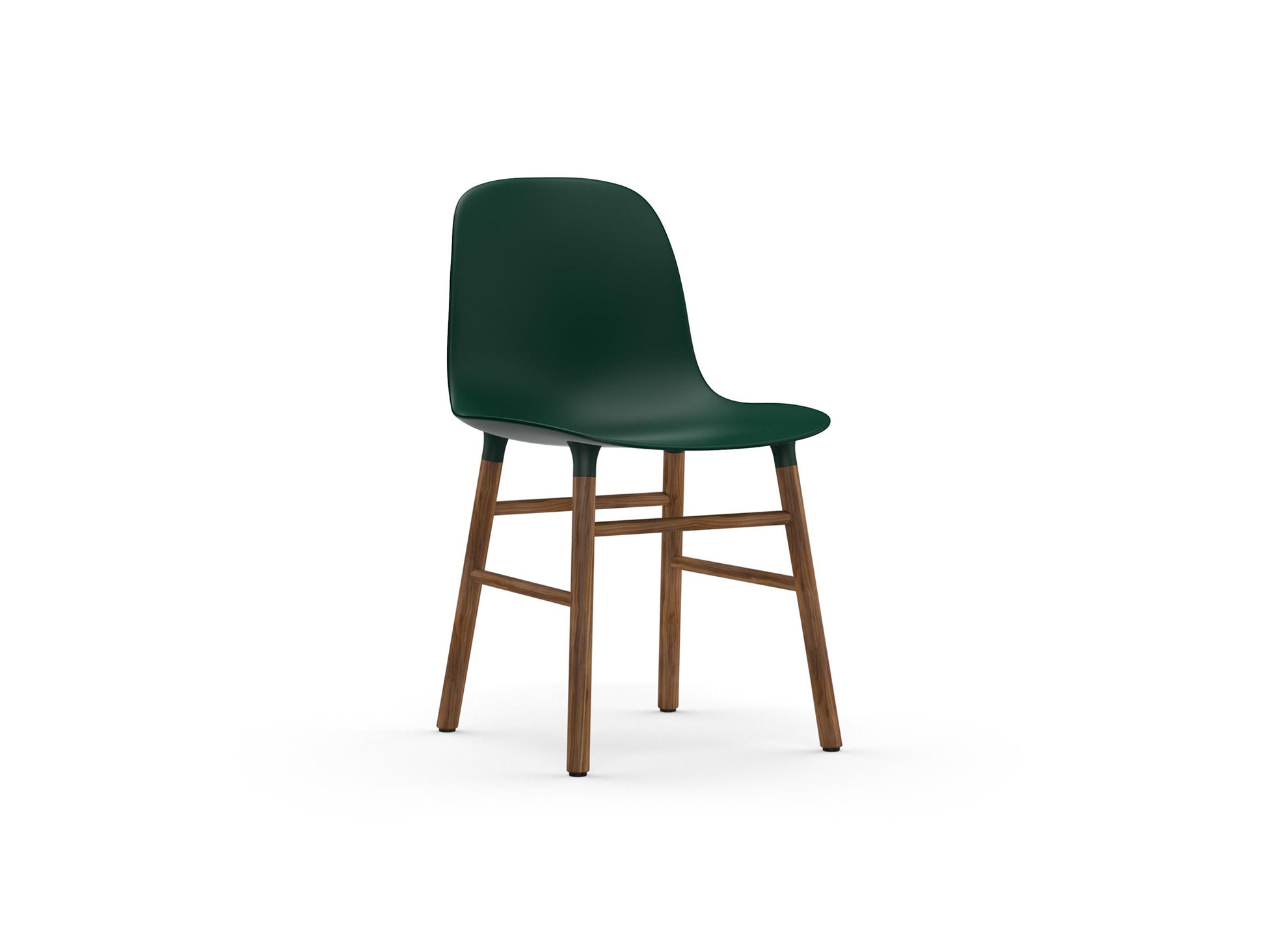 Form Chair Wood by Normann Copenhagen - Lacquered Walnut Base / Green