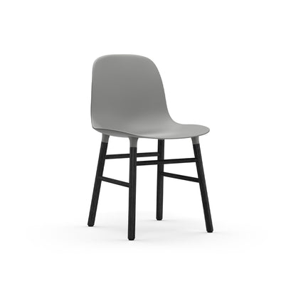 Form Chair Wood by Normann Copenhagen - Black Lacquered Oak Base / Grey