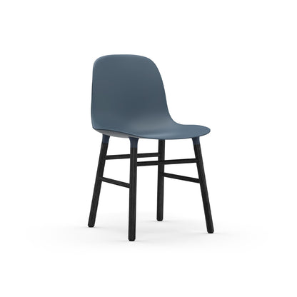 Form Chair Wood by Normann Copenhagen - Black Lacquered Oak Base / Blue