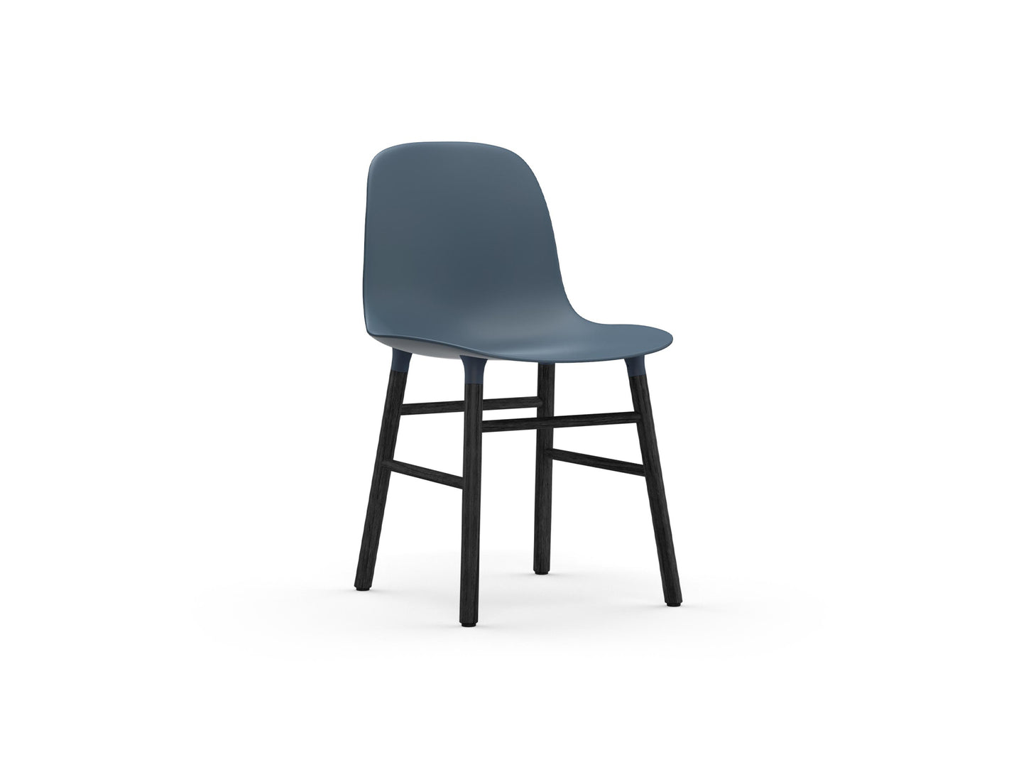 Form Chair Wood by Normann Copenhagen - Black Lacquered Oak Base / Blue