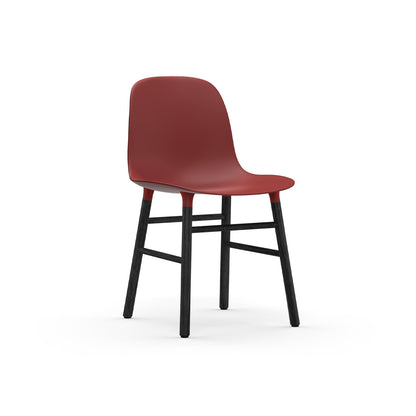 Form Chair Wood by Normann Copenhagen - Black Lacquered Oak Base / Red