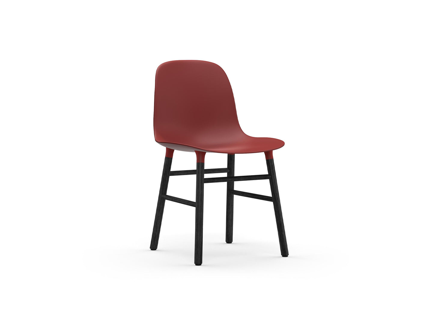 Form Chair Wood by Normann Copenhagen - Black Lacquered Oak Base / Red