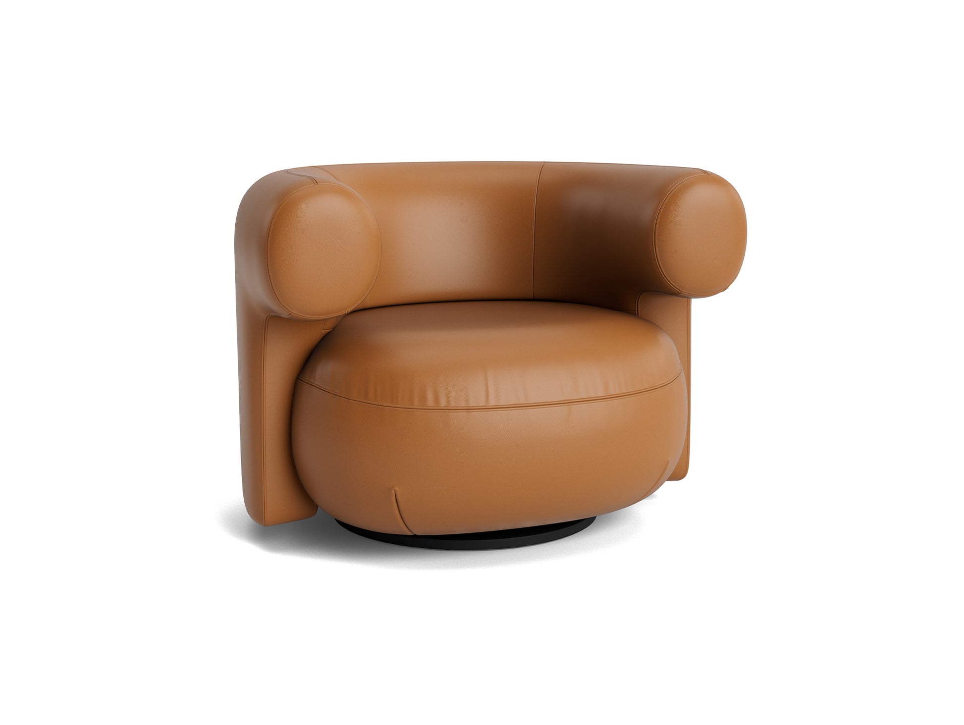 Burra Lounge Chair by Normann Copenhagen - Swivel Base with Return / Ultra Leather 41574