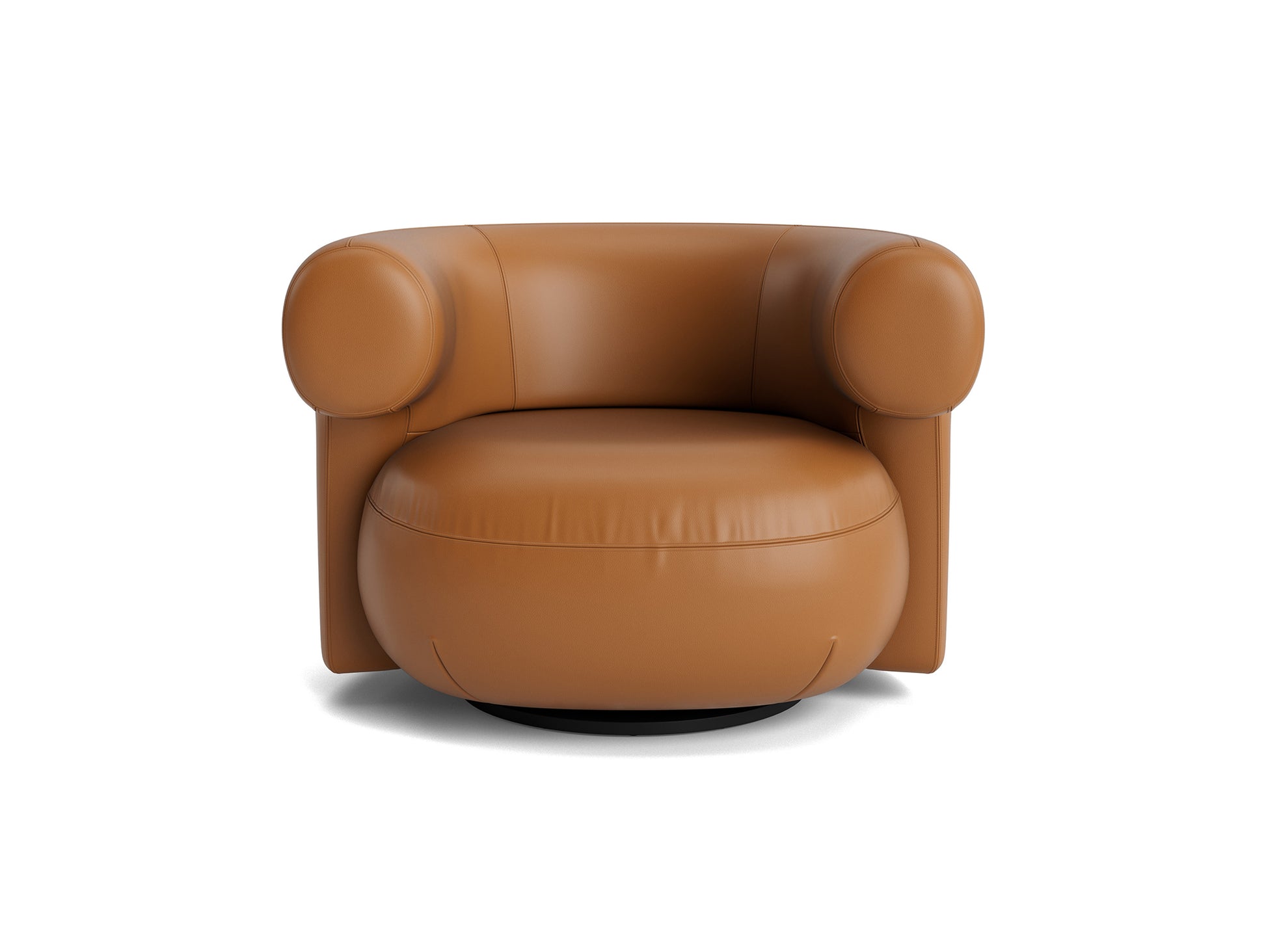 Burra Lounge Chair by Normann Copenhagen - Swivel Base with Return / Ultra Leather 41574