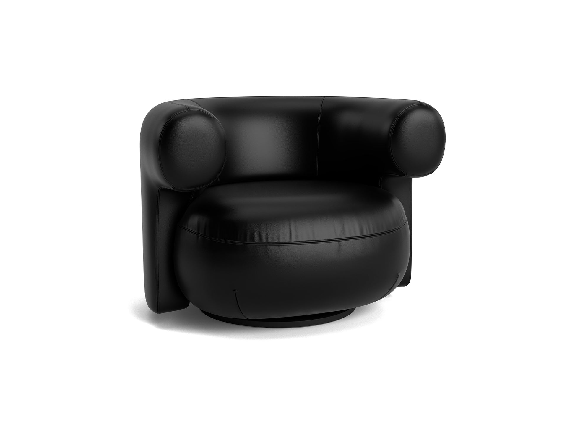Burra Lounge Chair by Normann Copenhagen - Swivel Base with Return / Ultra Leather 41599