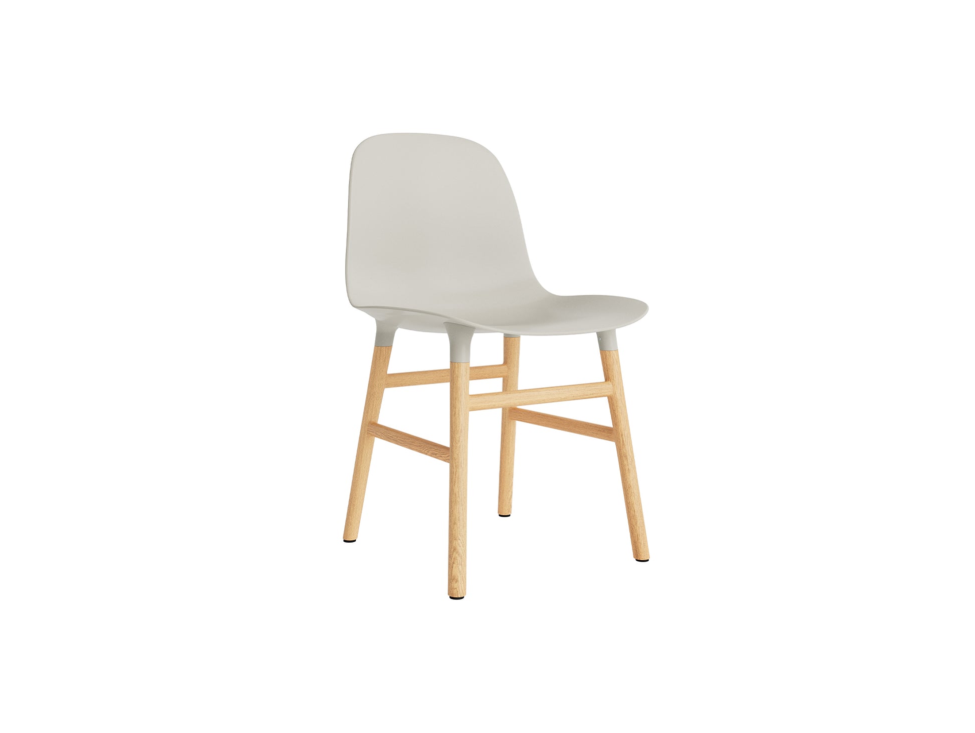 Form Chair Wood by Normann Copenhagen - Lacquered Oak Base / Light Grey