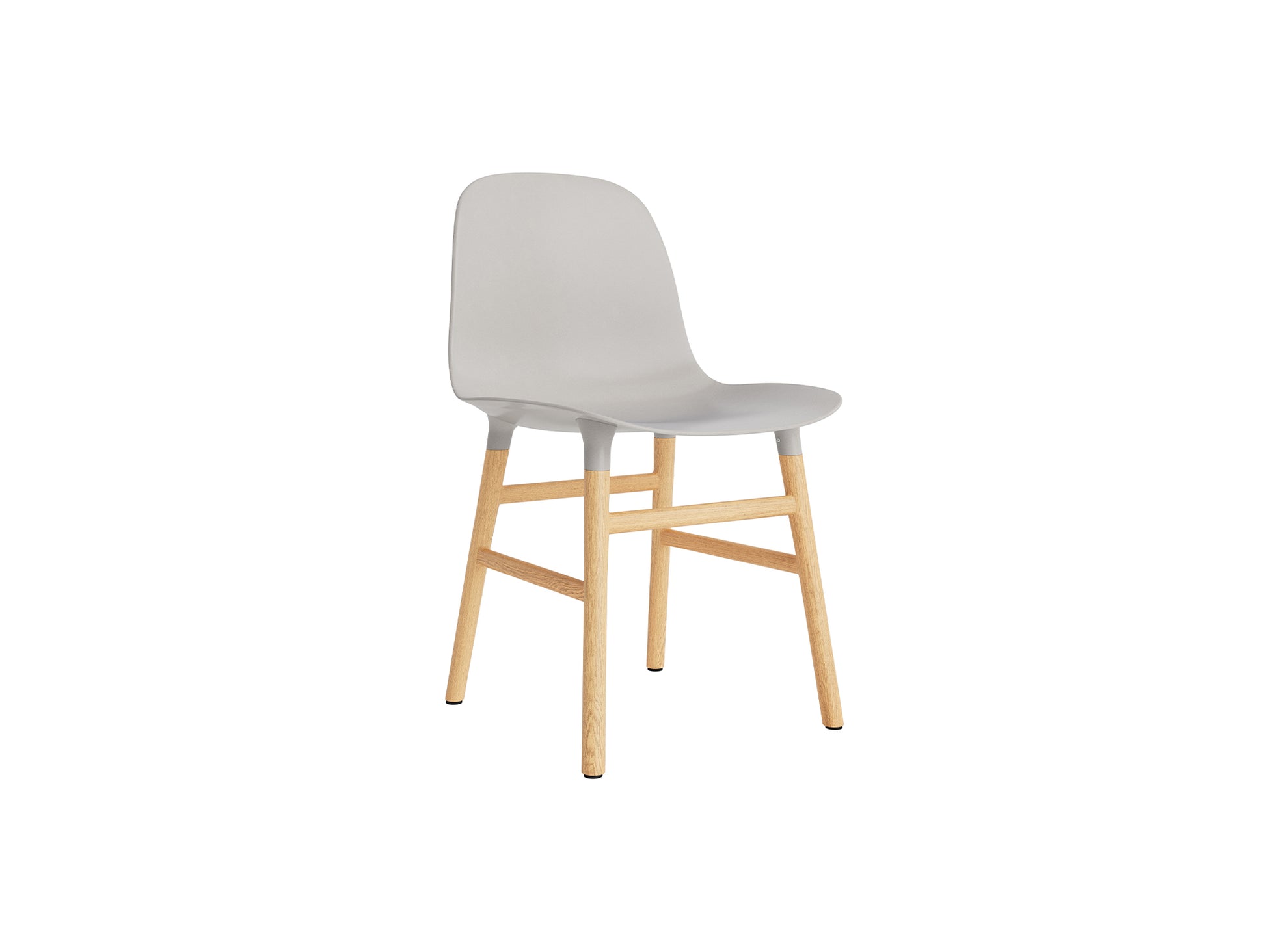 Form Chair Wood by Normann Copenhagen - Lacquered Oak Base / Warm Grey