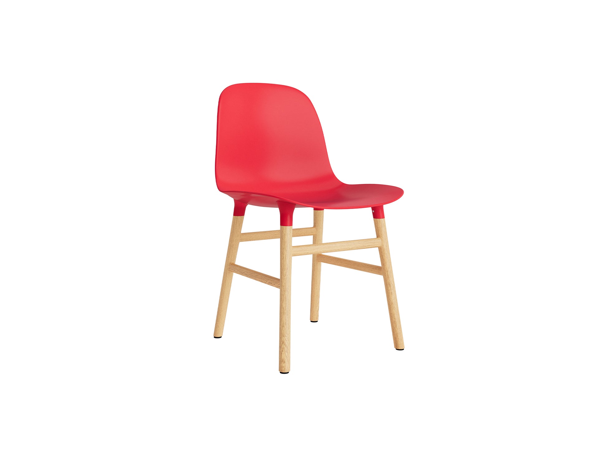 Form Chair Wood by Normann Copenhagen - Lacquered Oak Base / Bright Red
