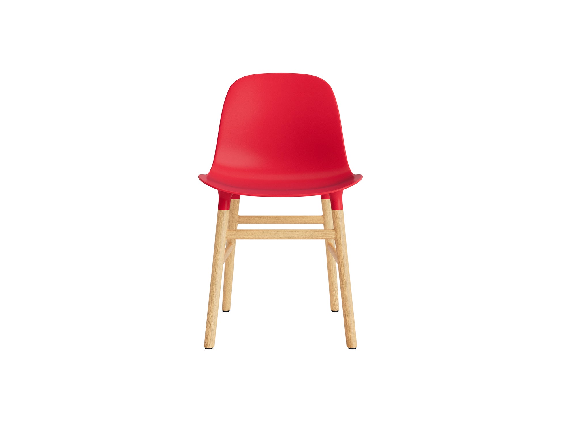 Form Chair Wood by Normann Copenhagen - Lacquered Oak Base / Bright Red
