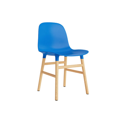 Form Chair Wood by Normann Copenhagen -  Lacquered Oak Base / Bright Blue