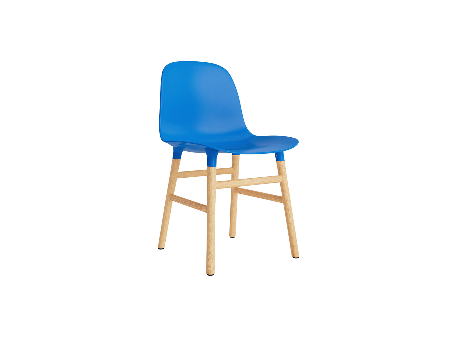 Form Chair Wood by Normann Copenhagen -  Lacquered Oak Base / Bright Blue