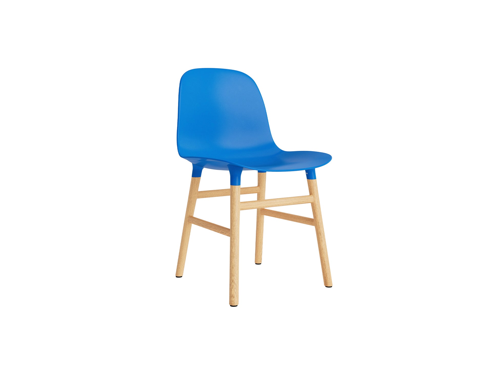 Form Chair Wood by Normann Copenhagen -  Lacquered Oak Base / Bright Blue