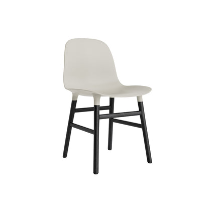 Form Chair Wood by Normann Copenhagen - Black Lacquered Oak Base / Light Grey