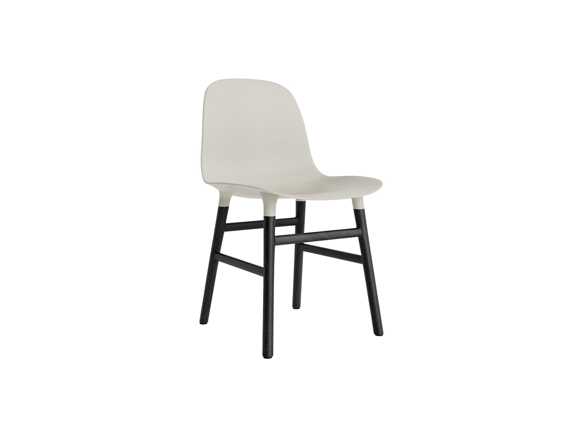 Form Chair Wood by Normann Copenhagen - Black Lacquered Oak Base / Light Grey