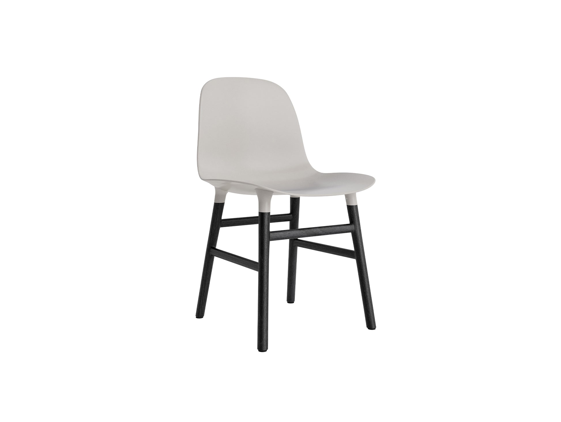 Form Chair Wood by Normann Copenhagen - Black Lacquered Oak Base / Warm Grey