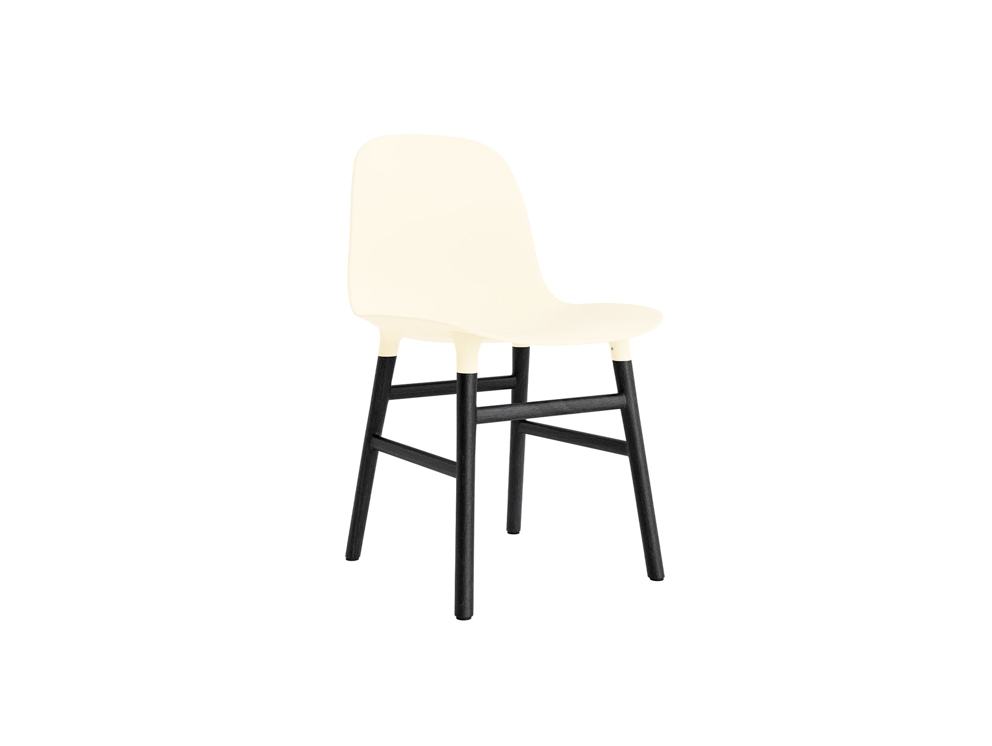 Form Chair Wood by Normann Copenhagen - Black Lacquered Oak Base / Cream