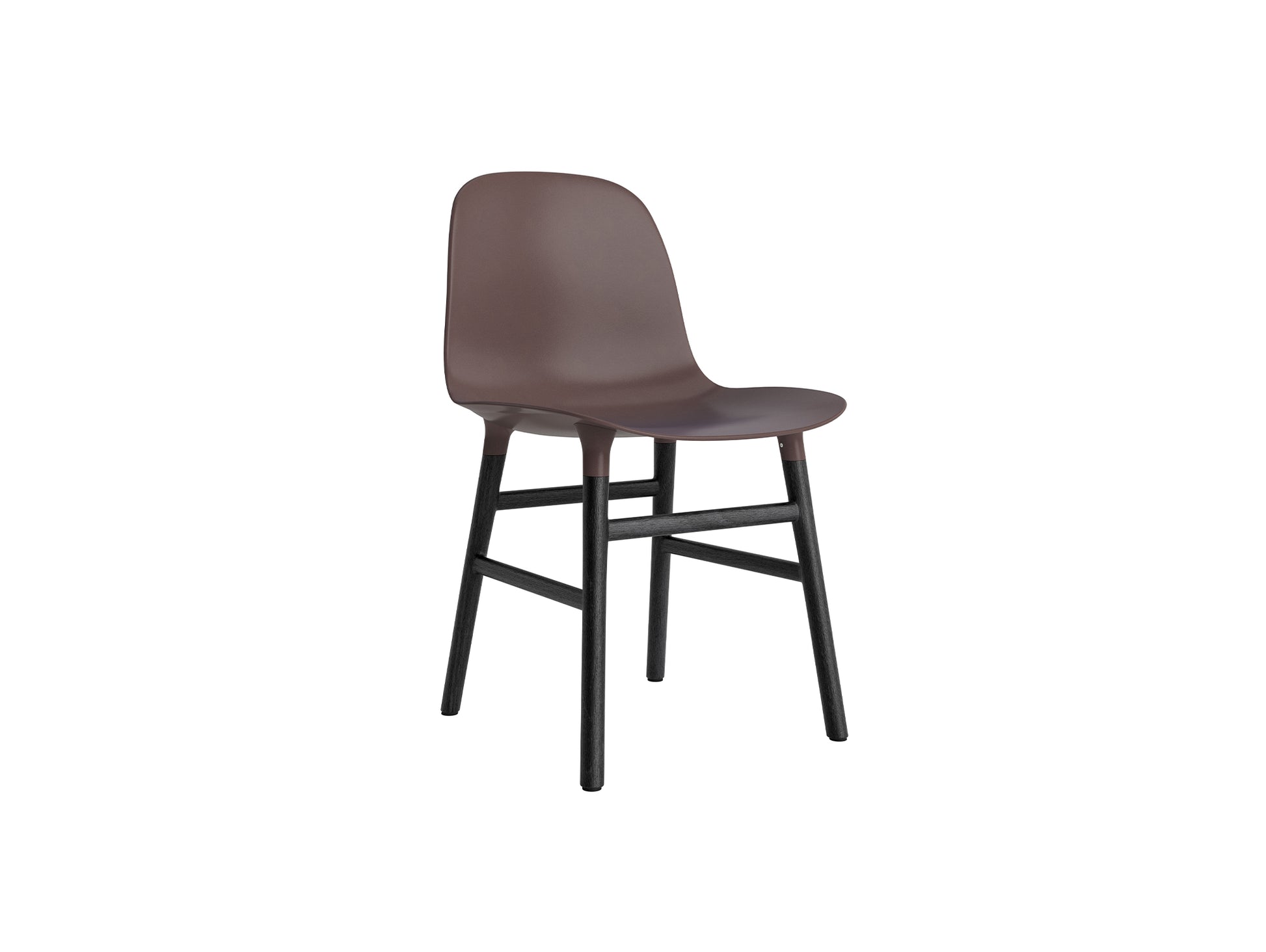 Form Chair Wood by Normann Copenhagen - Black Lacquered Oak Base / Brown