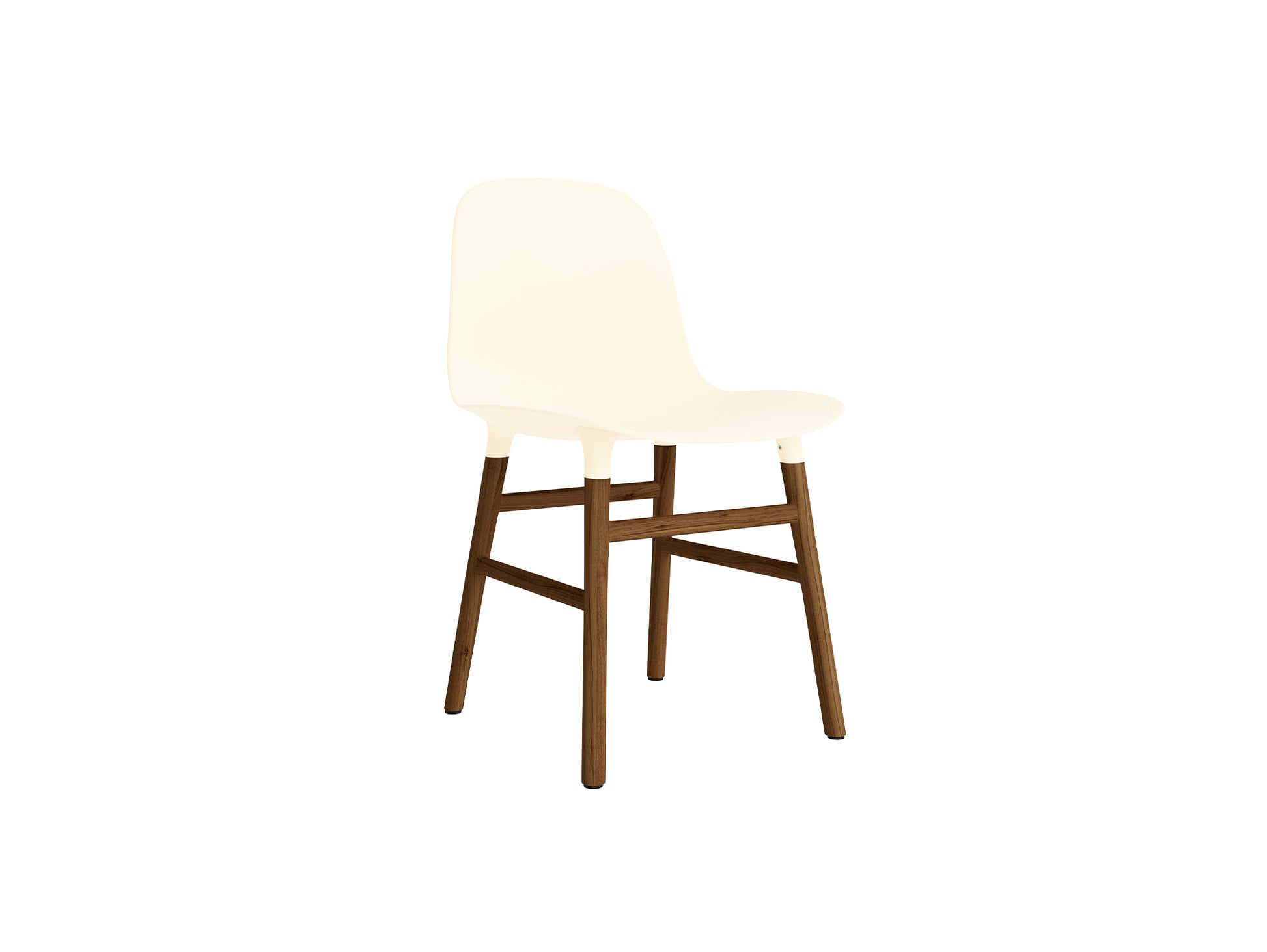 Form Chair Wood by Normann Copenhagen - Lacquered Walnut Base / Cream