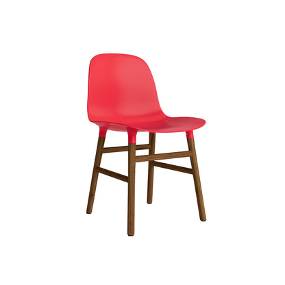 Form Chair Wood by Normann Copenhagen - Lacquered Walnut Base / Bright Red