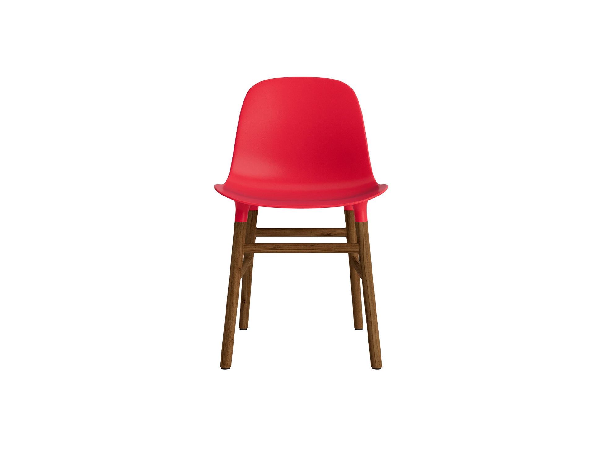 Form Chair Wood by Normann Copenhagen - Lacquered Walnut Base / Bright Red