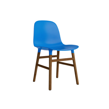 Form Chair Wood by Normann Copenhagen - Lacquered Walnut Base / Bright Blue