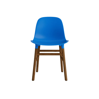 Form Chair Wood by Normann Copenhagen - Lacquered Walnut Base / Bright Blue