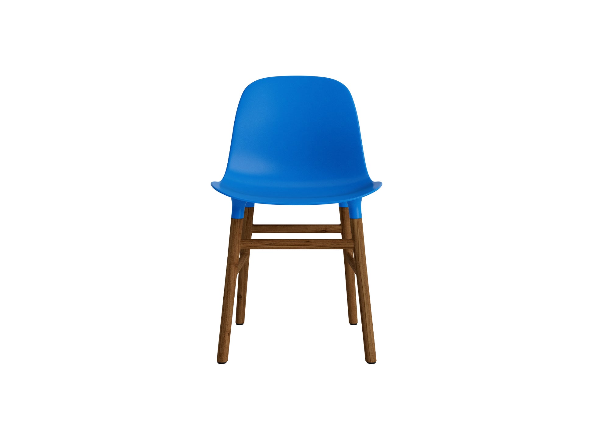 Form Chair Wood by Normann Copenhagen - Lacquered Walnut Base / Bright Blue