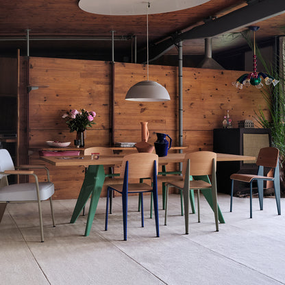 EM Table by Vitra - Solid Oak Tabletop / Ble Vert Base