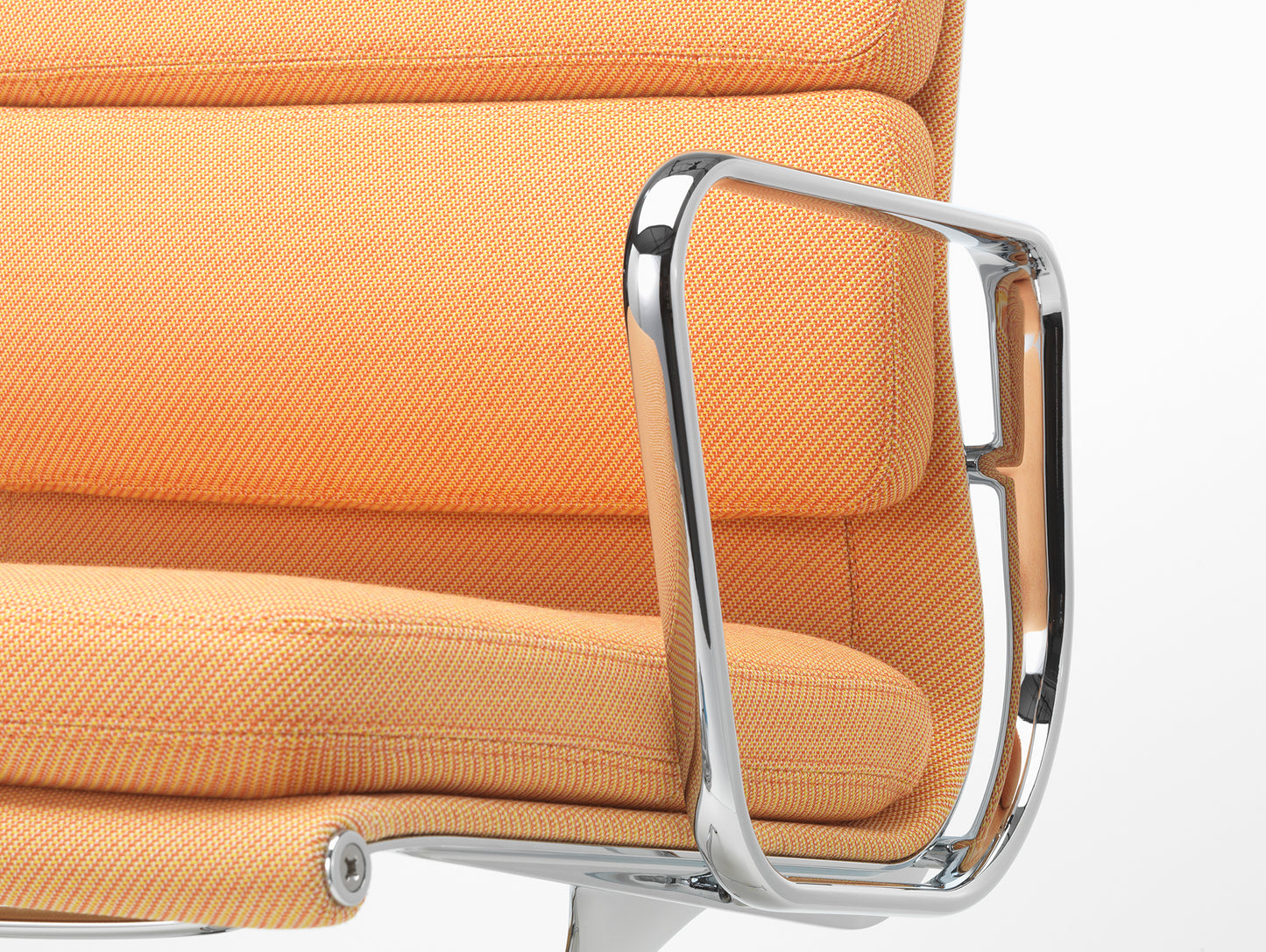 Soft Pad Conference Chair EA 208 by Vitra - Chromed Aluminium / Track Cognac Mustard (F120)