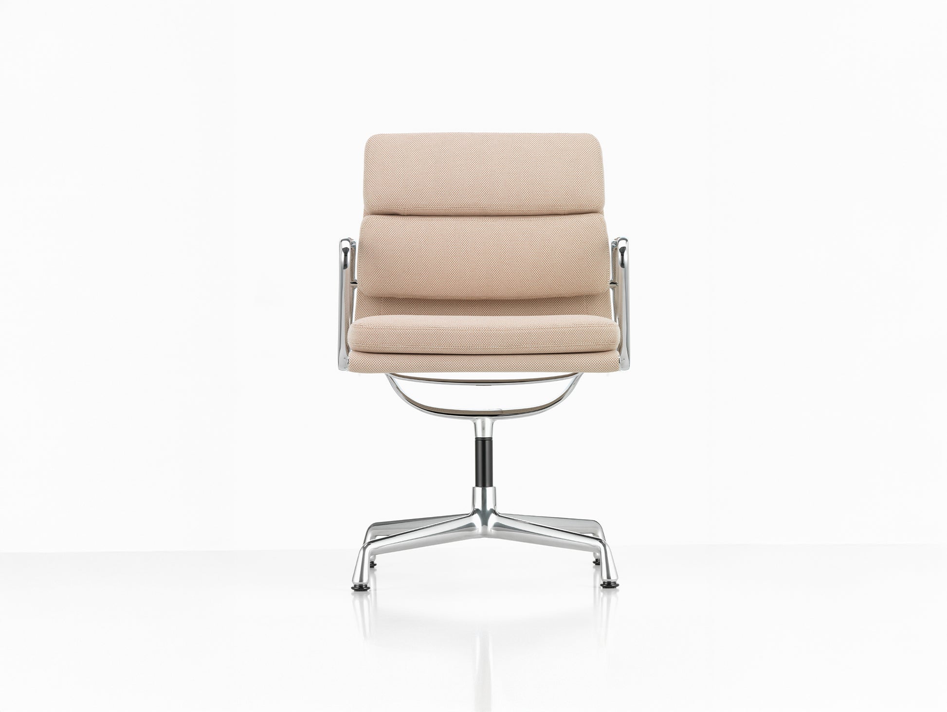 Soft Pad Conference Chair EA 208 by Vitra - Chromed Aluminium / Laser RE Nude Cream (F40)