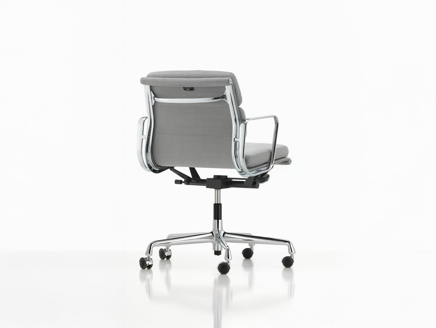 Soft Pad Work Chair EA 217 by Vitra - Chromed Aluminium / Track Mid Grey / Cream (F120)