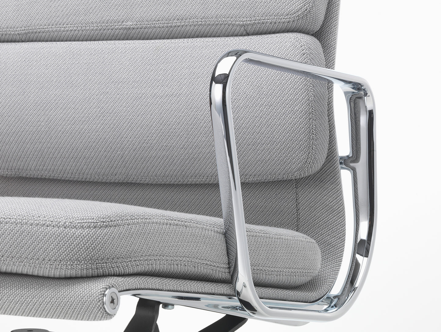 Soft Pad Work Chair EA 217 by Vitra - Chromed Aluminium / Track Mid Grey / Cream (F120)