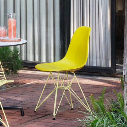 Eames DSR Plastic Side Chair by Vitra - Mustard 34 Seat / Citron 92 Base