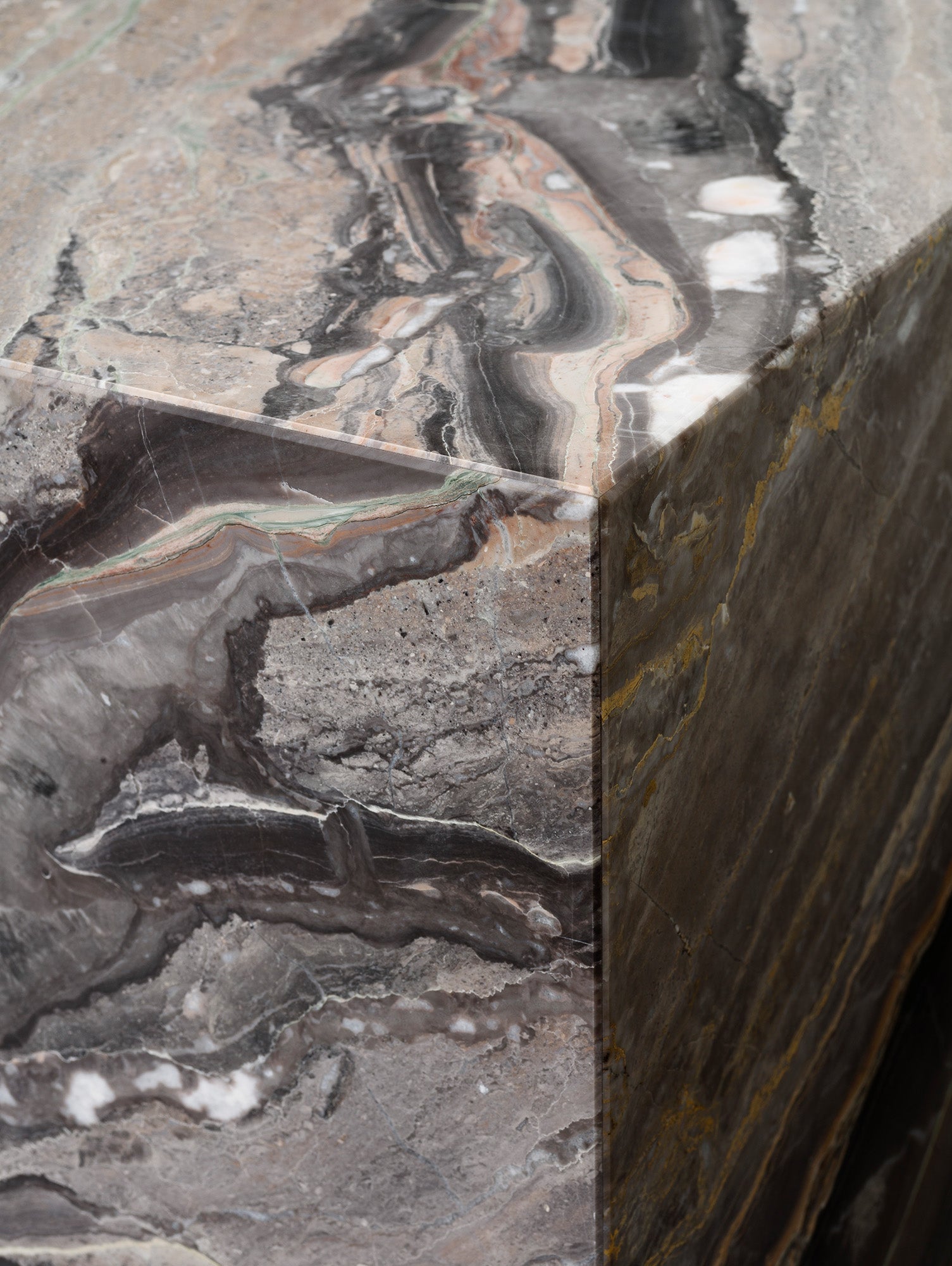 Marble Plinth Low by Audo Copenhagen - Grey Galaxy Marble