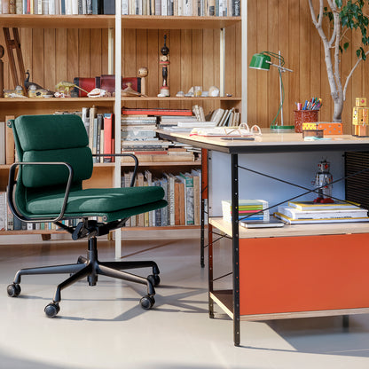 Soft Pad Work Chair EA 217 by Vitra - Deep Black Aluminium / Track Teak Blue Nero