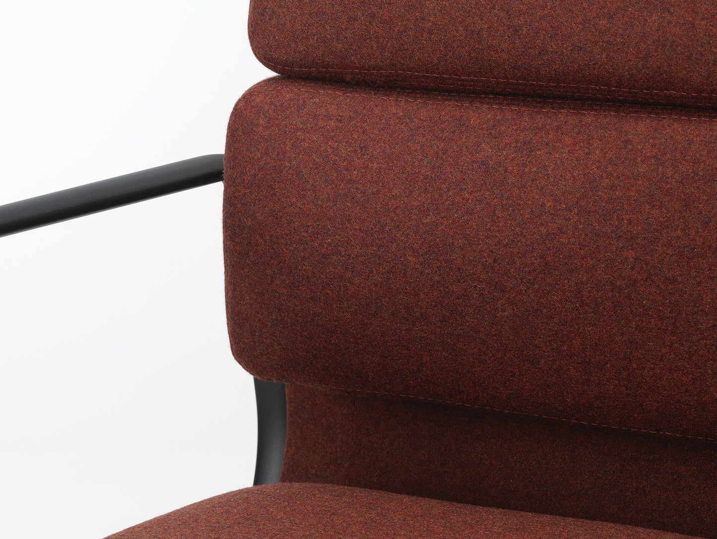 Soft Pad Work Chair EA 217 by Vitra - Deep Black Powder-Coated Aluminium / Cosy 2 Chestnut (F80)