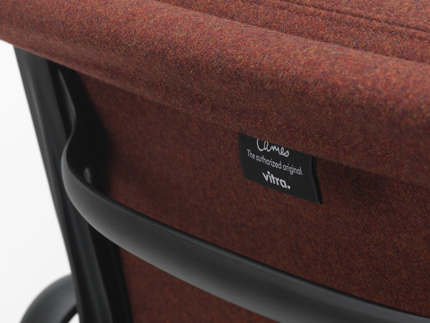 Soft Pad Work Chair EA 217 by Vitra - Deep Black Powder-Coated Aluminium / Cosy 2 Chestnut (F80)