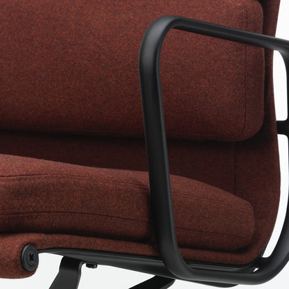 Soft Pad Work Chair EA 217 by Vitra - Deep Black Powder-Coated Aluminium / Cosy 2 Chestnut (F80)
