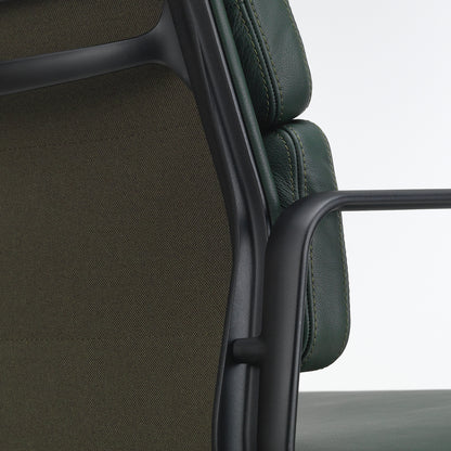 Soft Pad Work Chair EA 217 by Vitra - Deep Black Aluminium / Jade Premium F Leather