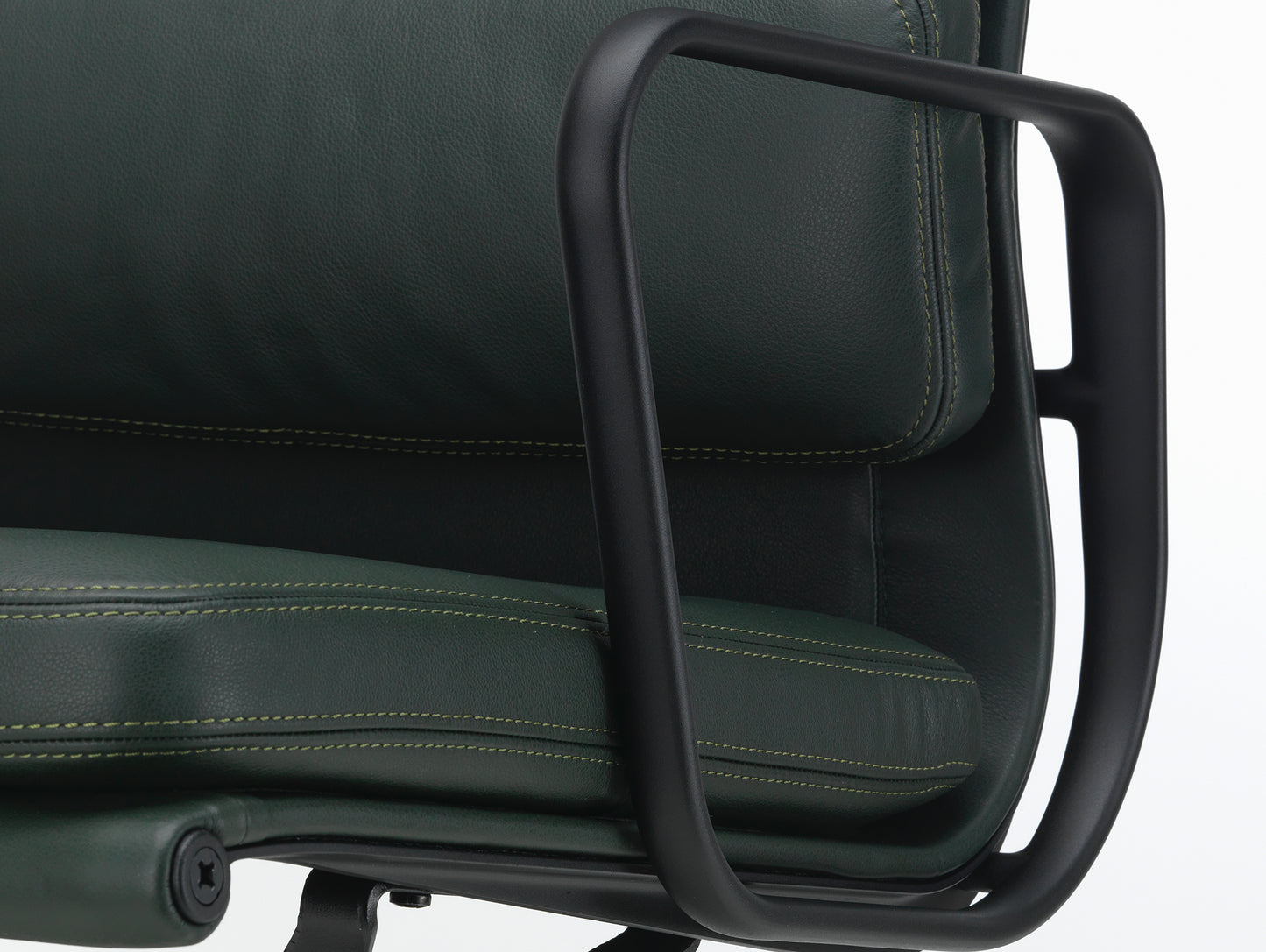 Soft Pad Work Chair EA 217 by Vitra - Deep Black Aluminium / Jade Premium F Leather