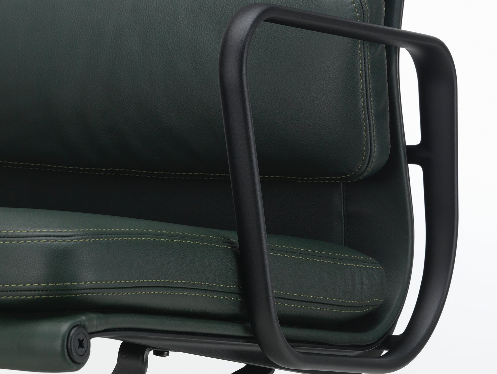 Soft Pad Work Chair EA 217 by Vitra - Deep Black Aluminium / Jade Premium F Leather