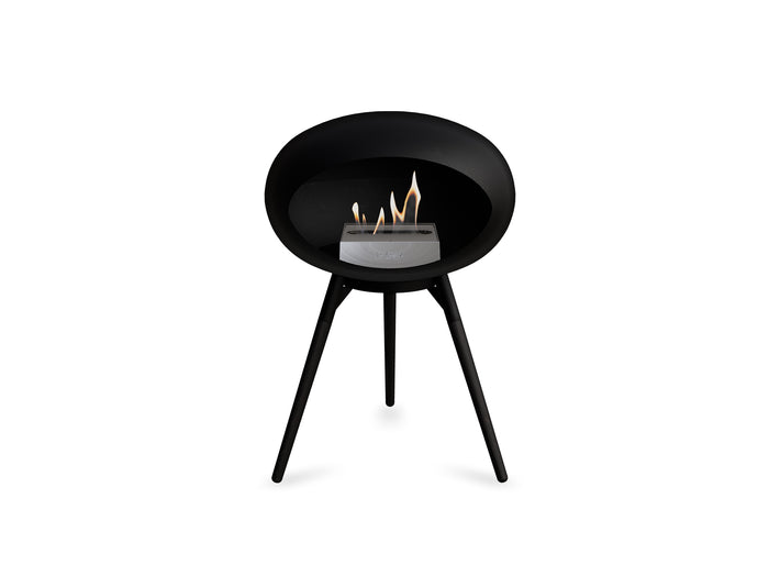 Ground Low Fireplace by Le Feu - Black Dome / Black Bowl / Black Oak Base