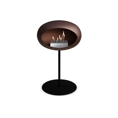 Steel Low Fireplace by Le Feu - Mocca Dome/ Black Pole 25 mm / Black Plate