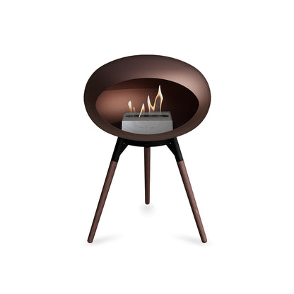 Ground Low Fireplace by Le Feu - Mocca Dome / Black Bowl / Smoked Oak Base