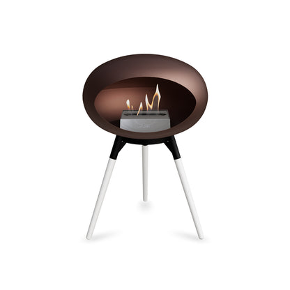Ground Low Fireplace by Le Feu - Mocca Dome / Black Bowl / White Oak Base