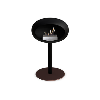 Steel Low Fireplace by Le Feu - Black Dome/ Black Pole 60 mm / Mocca Plate