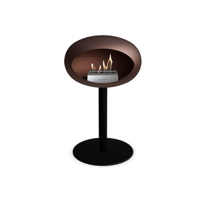 Steel Low Fireplace by Le Feu - Mocca Dome/ Black Pole 60 mm / Black Plate