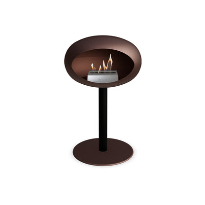 Steel Low Fireplace by Le Feu - Mocca Dome/ Black Pole 60 mm / Mocca Plate