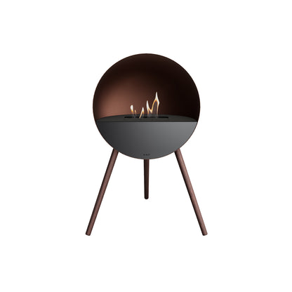 Le Feu Eye Fireplace with Mocca Body, Black Top, Black Front and Smoked Oak Base